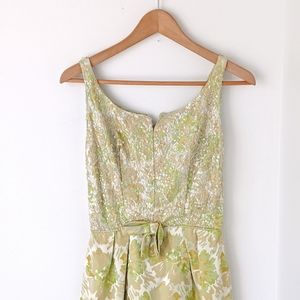 vintage 60s green/ yellow sequin cocktail dress